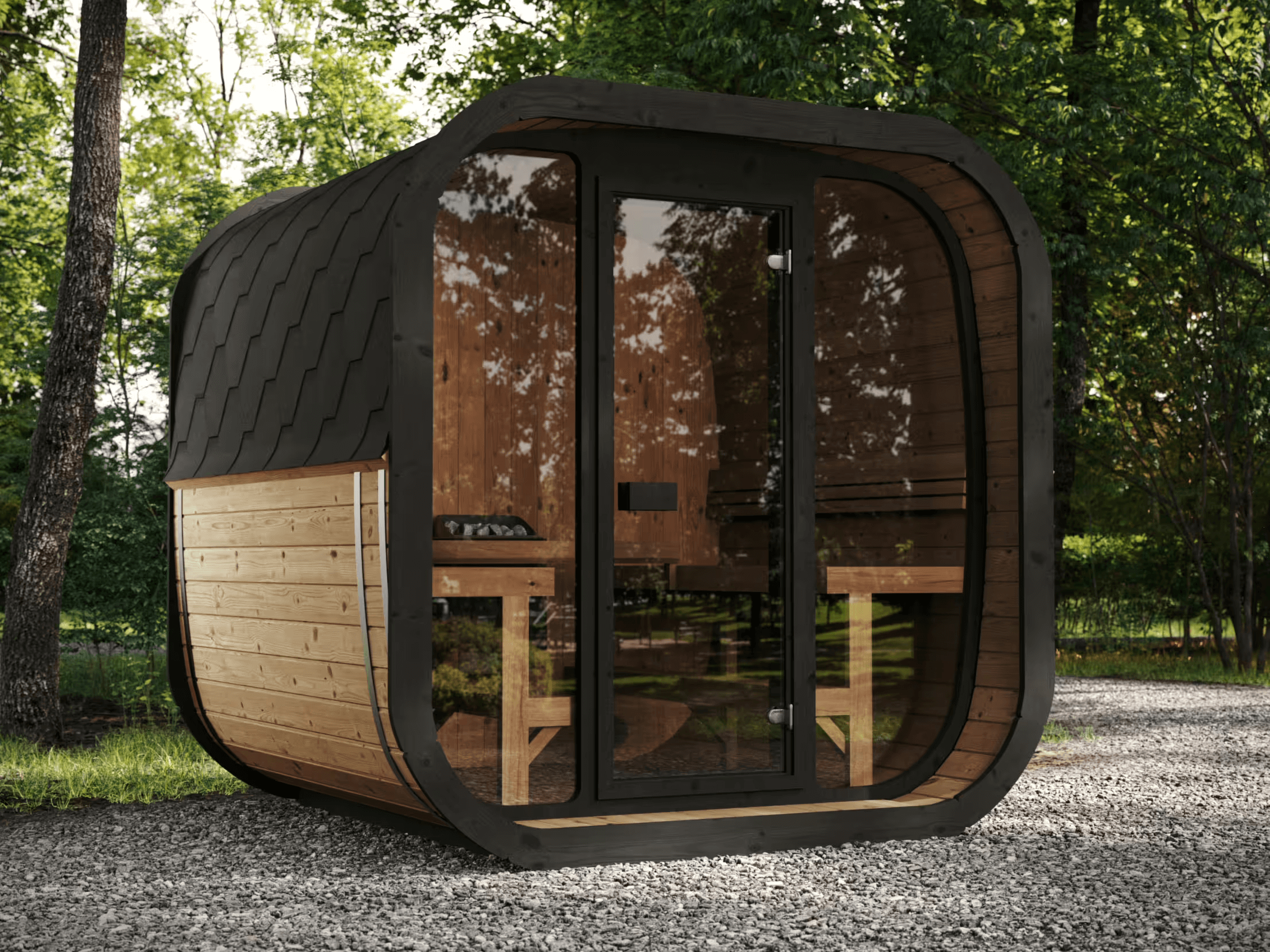 SaunaLife Sauna SaunaLife Model CL7G 6 Person Cube Series Outdoor Sauna Kit