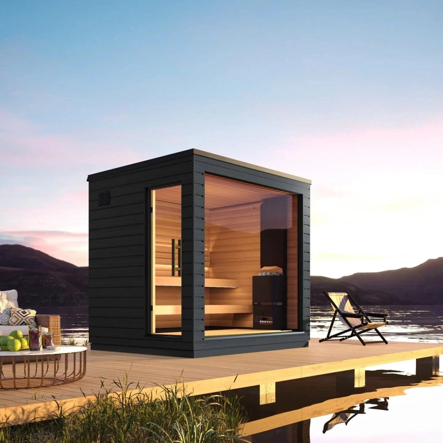 SaunaLife Sauna SaunaLife Model G6 5 Person Garden Series Pre-Assembled Outdoor Home Sauna