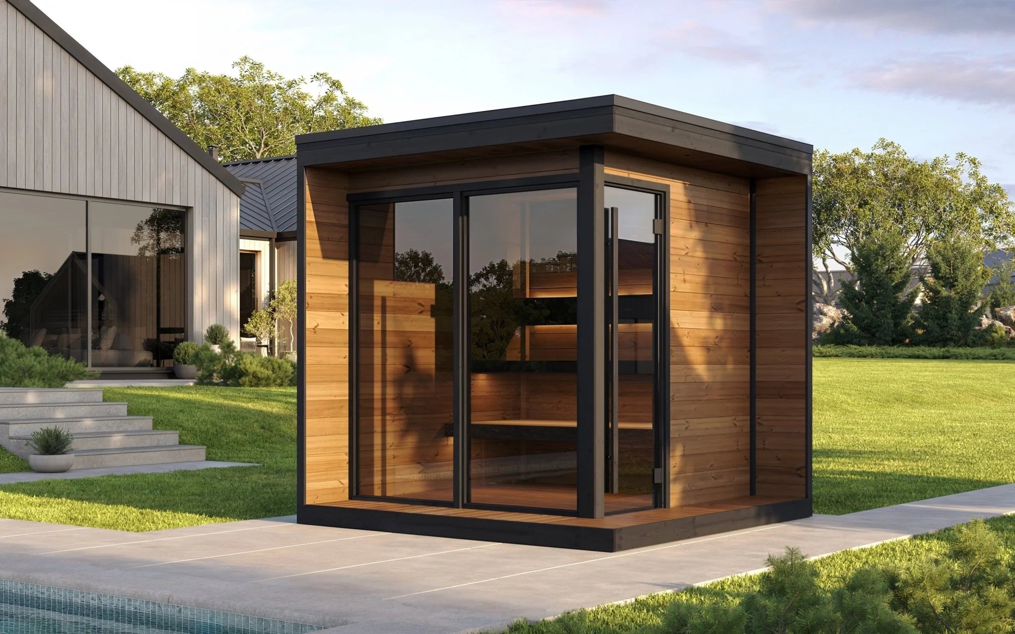 SaunaLife Sauna SaunaLife Model GL6 6 Person Garden Luxury Series Outdoor Sauna Kit