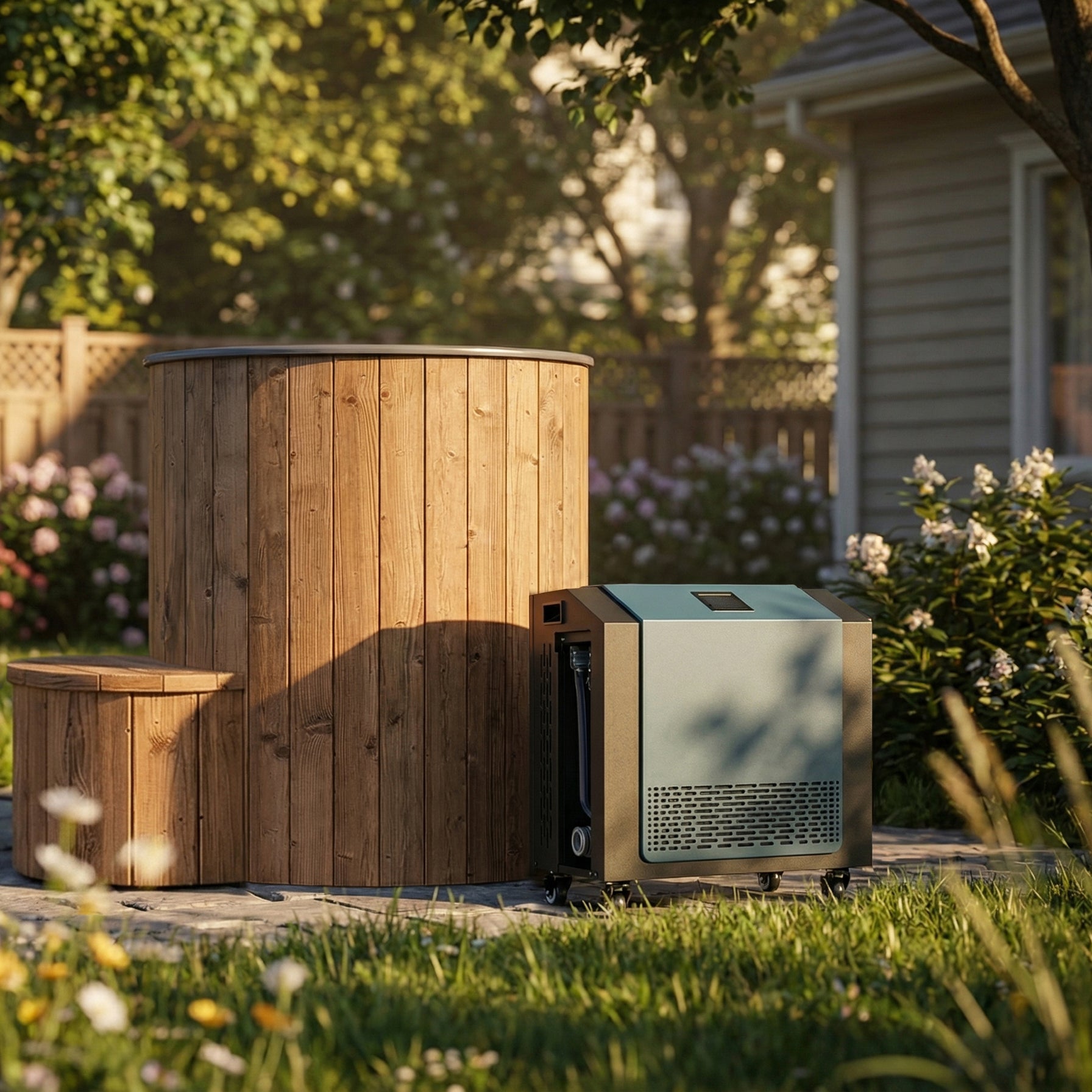 SaunaLife SaunaLife S1 1-Person Cold Plunge Tub and Chiller / Heater Package