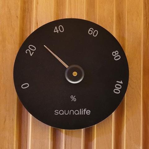 SaunaLife SaunaLife Wooden 1-Gallon Sauna Bucket, Wood Ladle, Thermometer, Hygrometer, Black ACCPKG-3