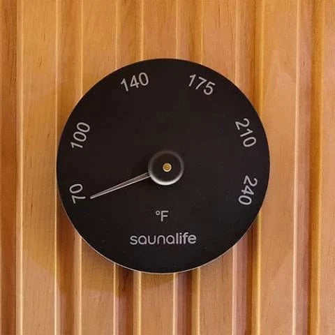 SaunaLife SaunaLife Wooden 1-Gallon Sauna Bucket, Wood Ladle, Thermometer, Hygrometer, Black ACCPKG-3