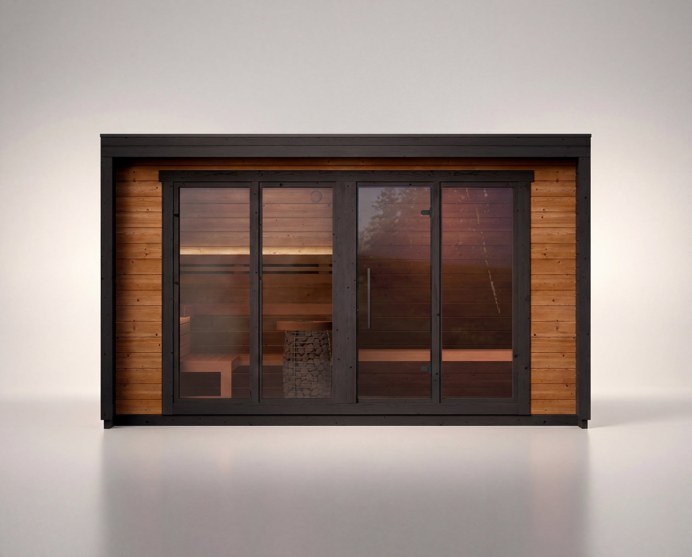 Saunasell Leil Patio L 5 Person Outdoor Sauna with Large Changing Room