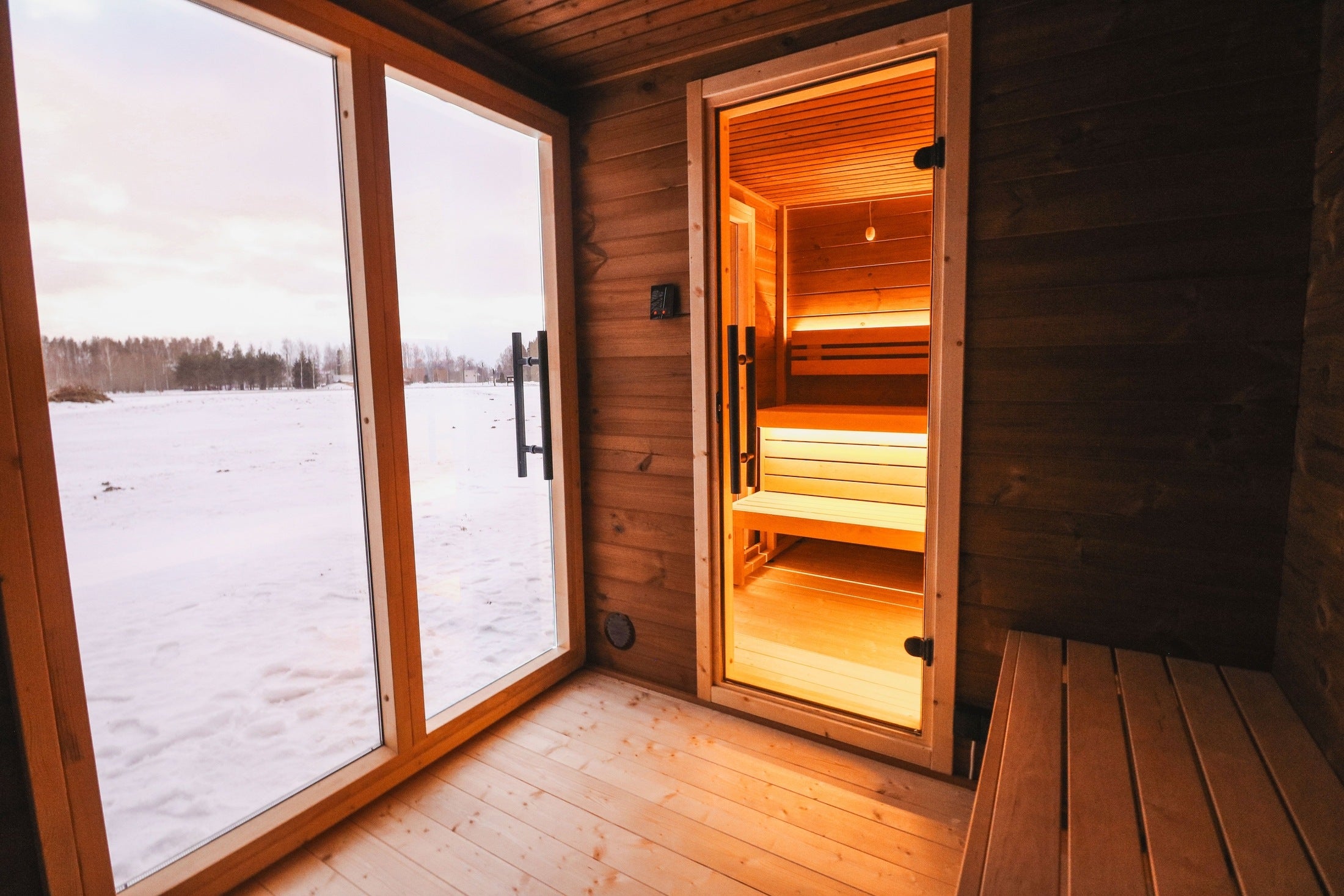 Saunasell Leil Patio L 5 Person Outdoor Sauna with Large Changing Room