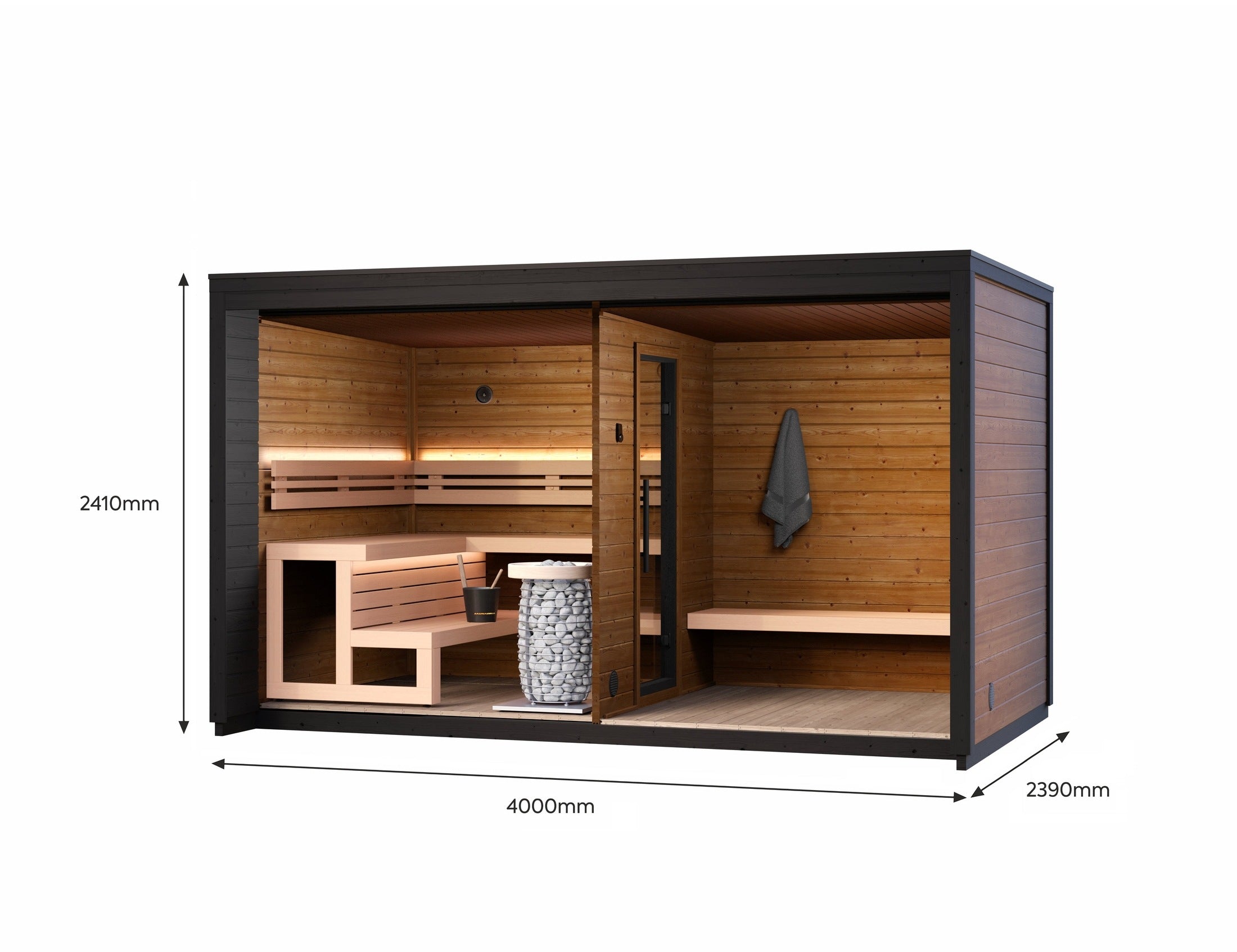 Saunasell Leil Patio L 5 Person Outdoor Sauna with Large Changing Room