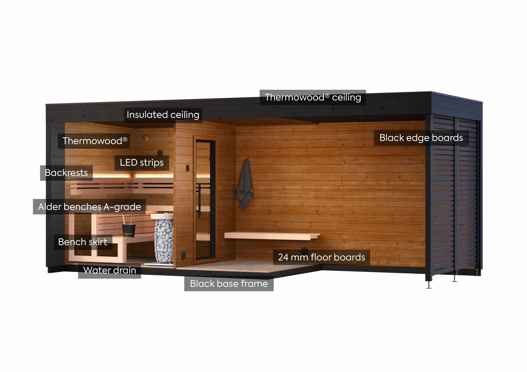 Saunasell Leil Patio L Plus 5 Person Outdoor Sauna