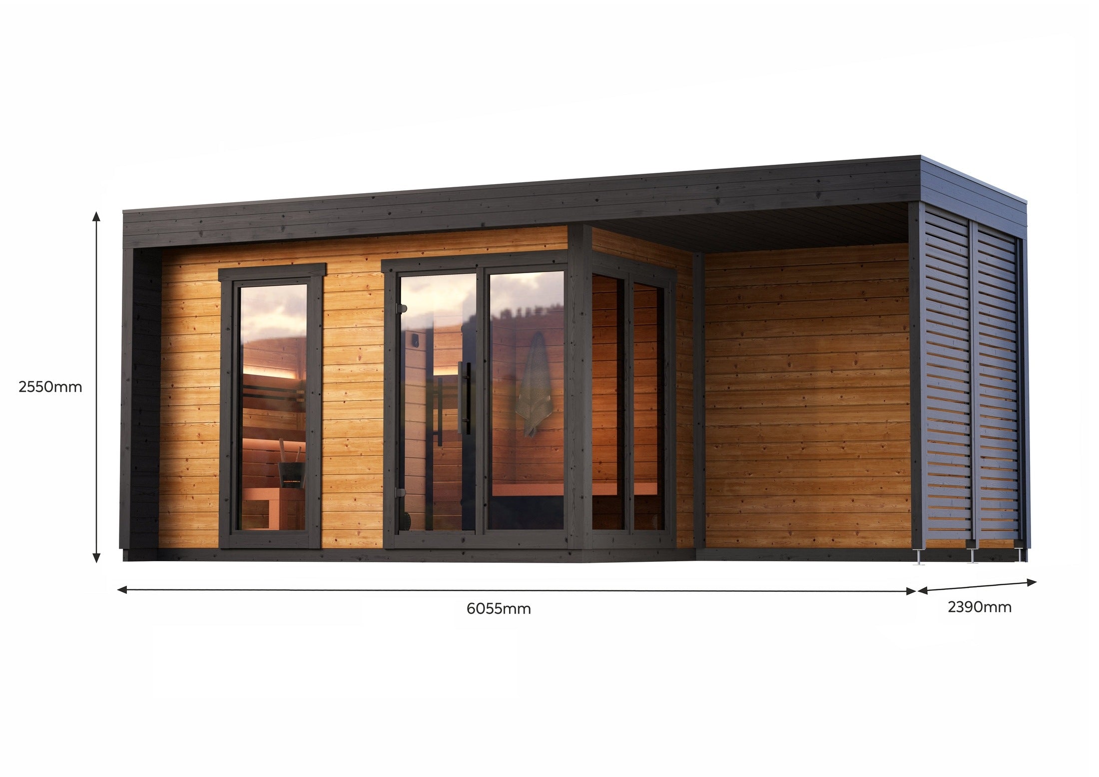 Saunasell Leil Patio L Plus 5 Person Outdoor Sauna