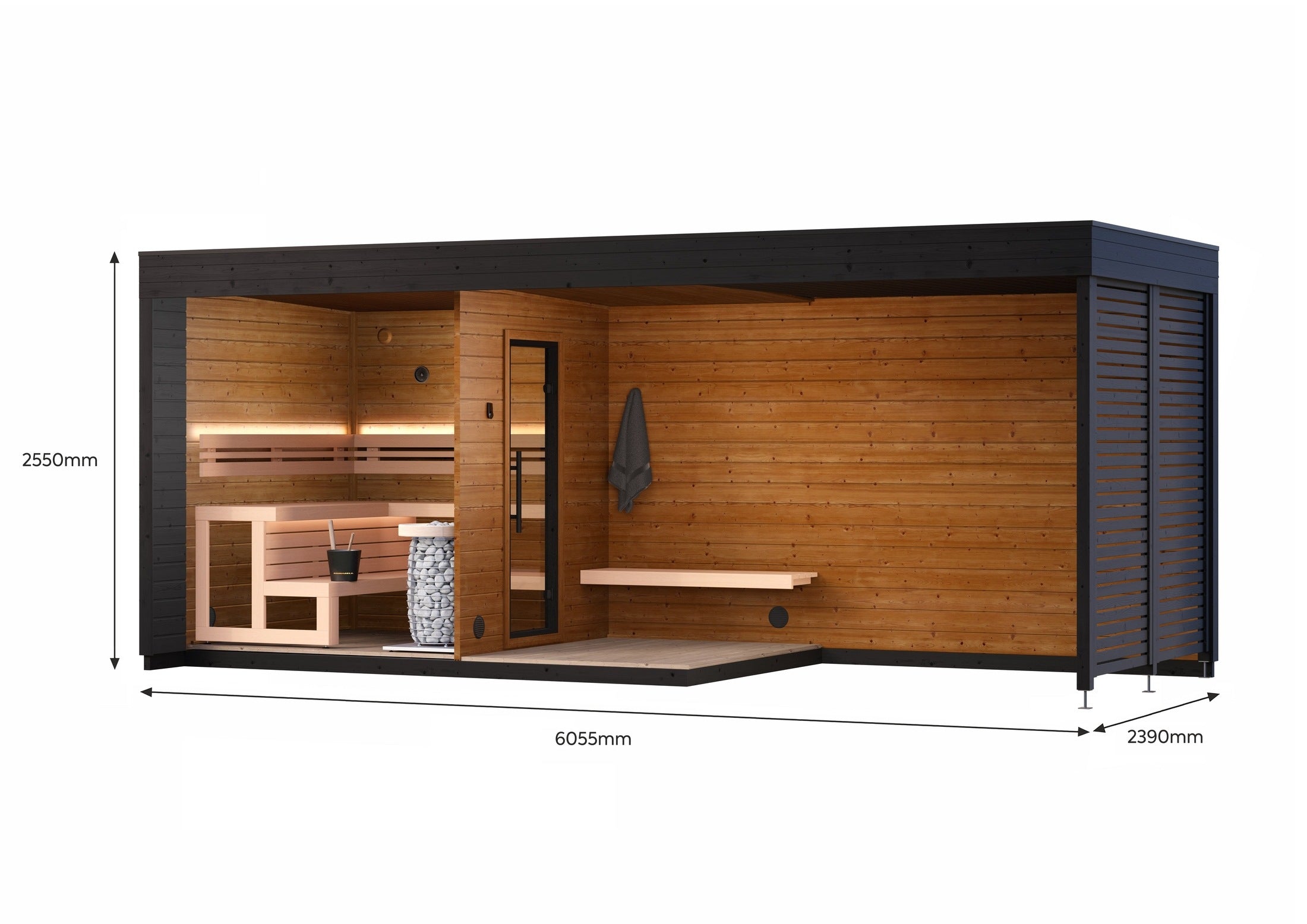 Saunasell Leil Patio L Plus 5 Person Outdoor Sauna