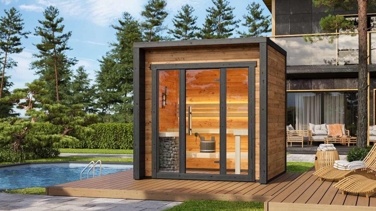Saunasell Leil® Patio XS 4 Person Outdoor Sauna