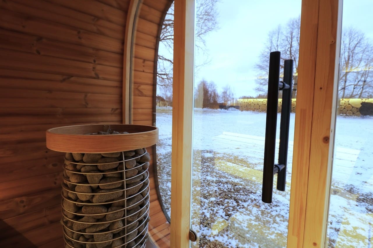 Saunasell Leil® Round Cube Mini Outdoor Sauna 4-5 Person