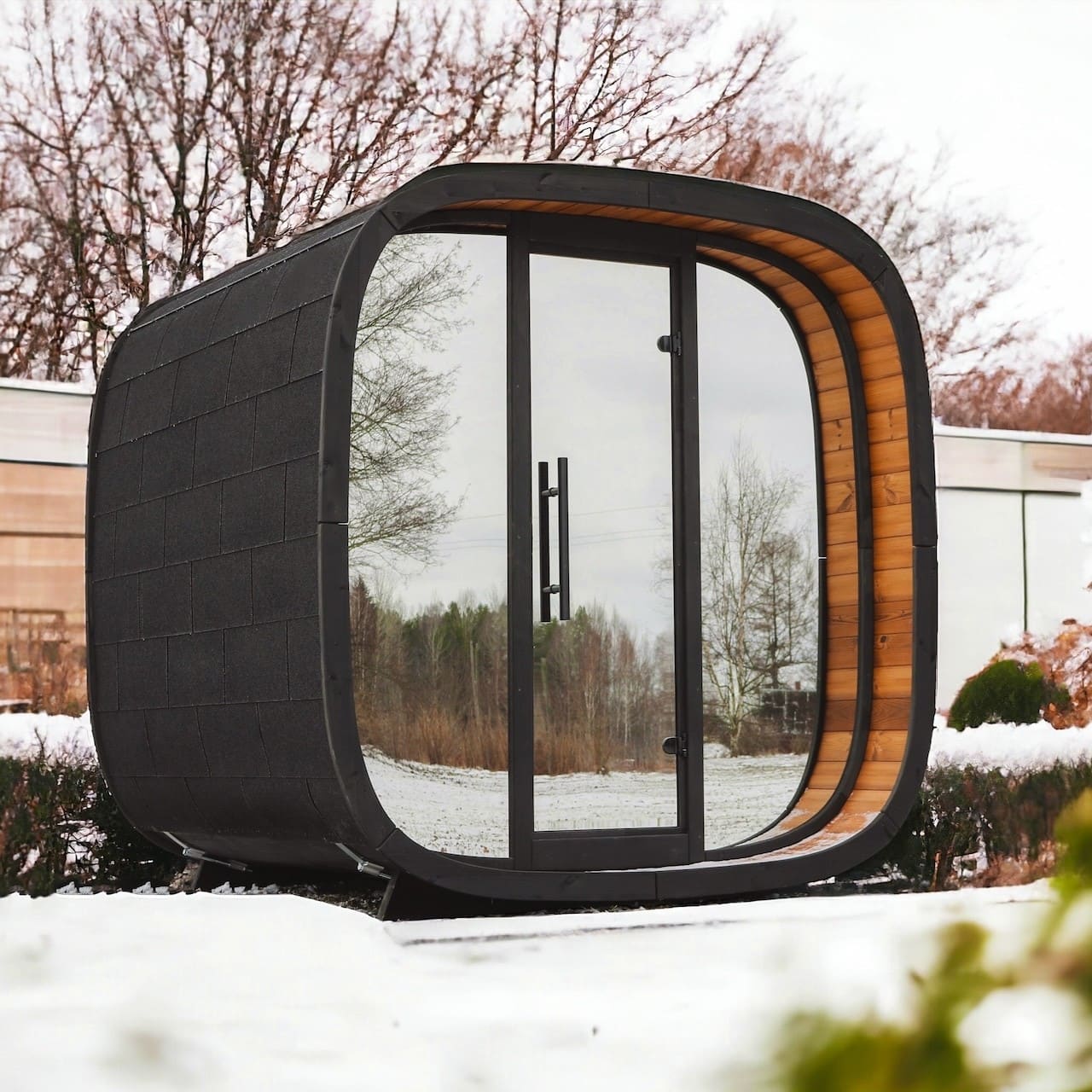 Saunasell Leil® Round Cube Mini Outdoor Sauna 4-5 Person