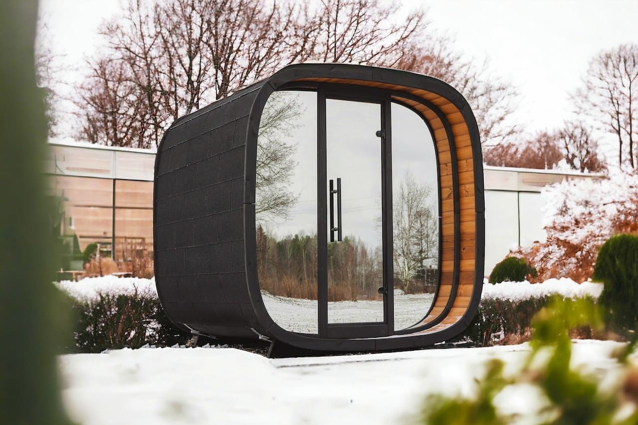 Saunasell Leil® Round Cube Mini Outdoor Sauna 4-5 Person