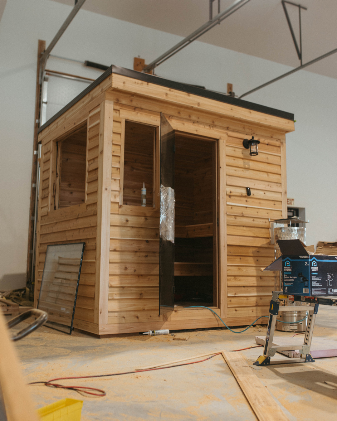 Sweat Kingdom Sauna 6X8 Footprint - 4-5 Person / Cedar Beveled Siding / Tight Knot Western Red Cedar SK 110
