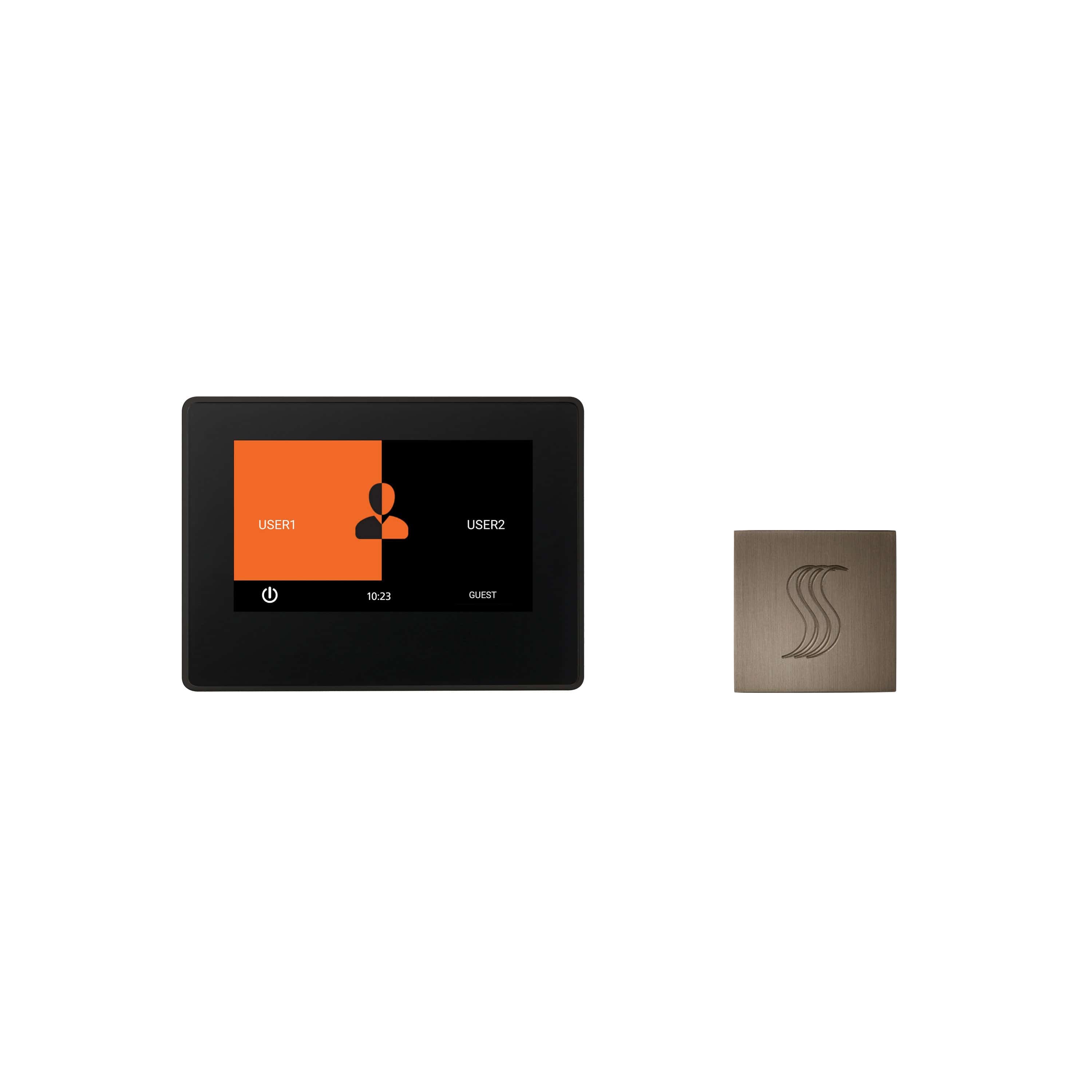 ThermaSol Antique Nickel ThermaSol ThermaTouch TT7-SVSQ 7" Control and Steam Head Kit Square