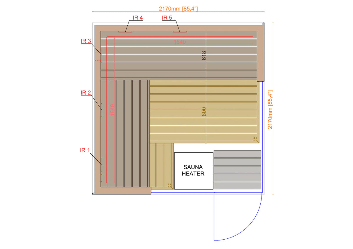ThermaSol Sauna ThermaSol Astra Indoor Sauna Cabin