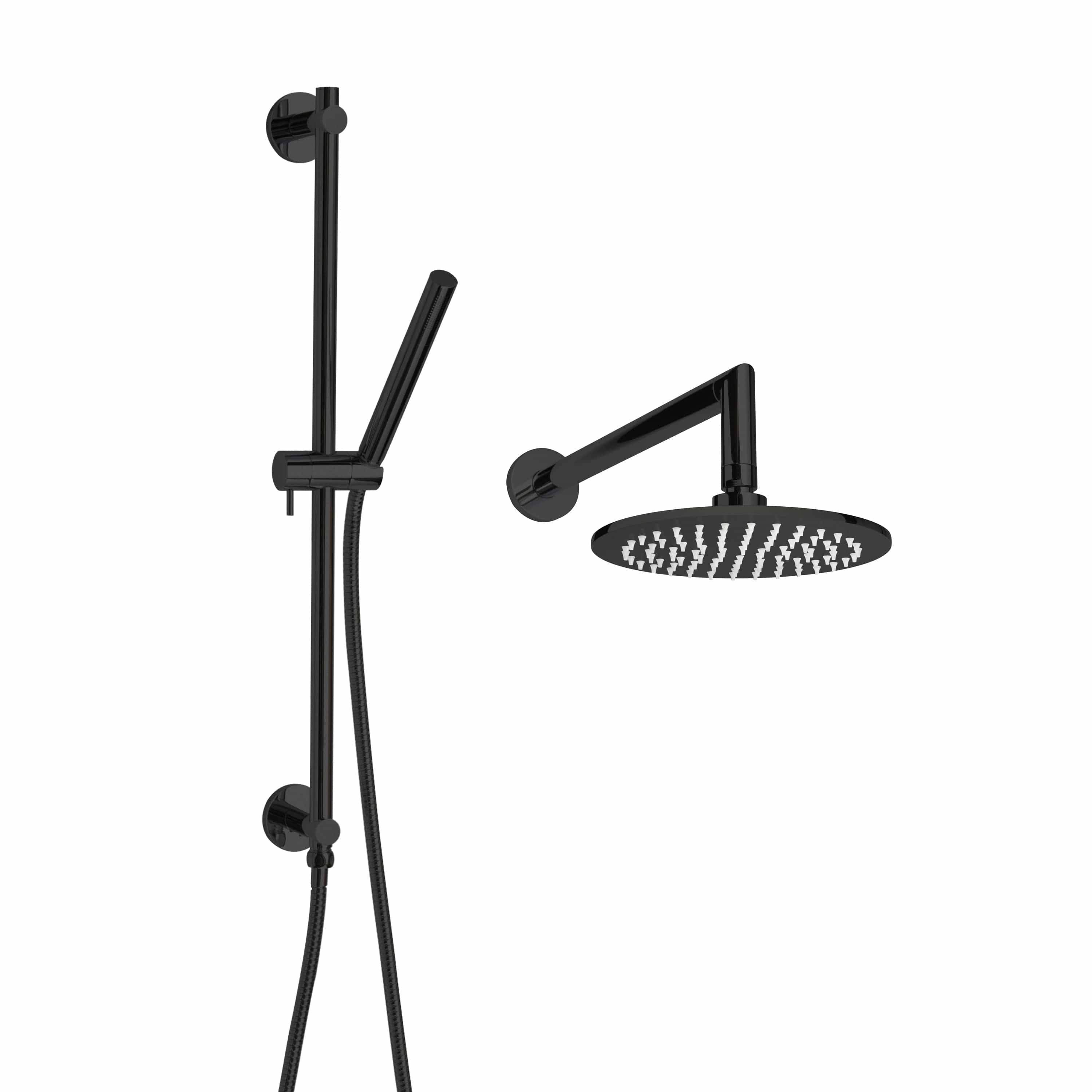 ThermaSol Shower Matte Black / Round ThermaSol Complete Shower Package Rain Canopy and Handshower