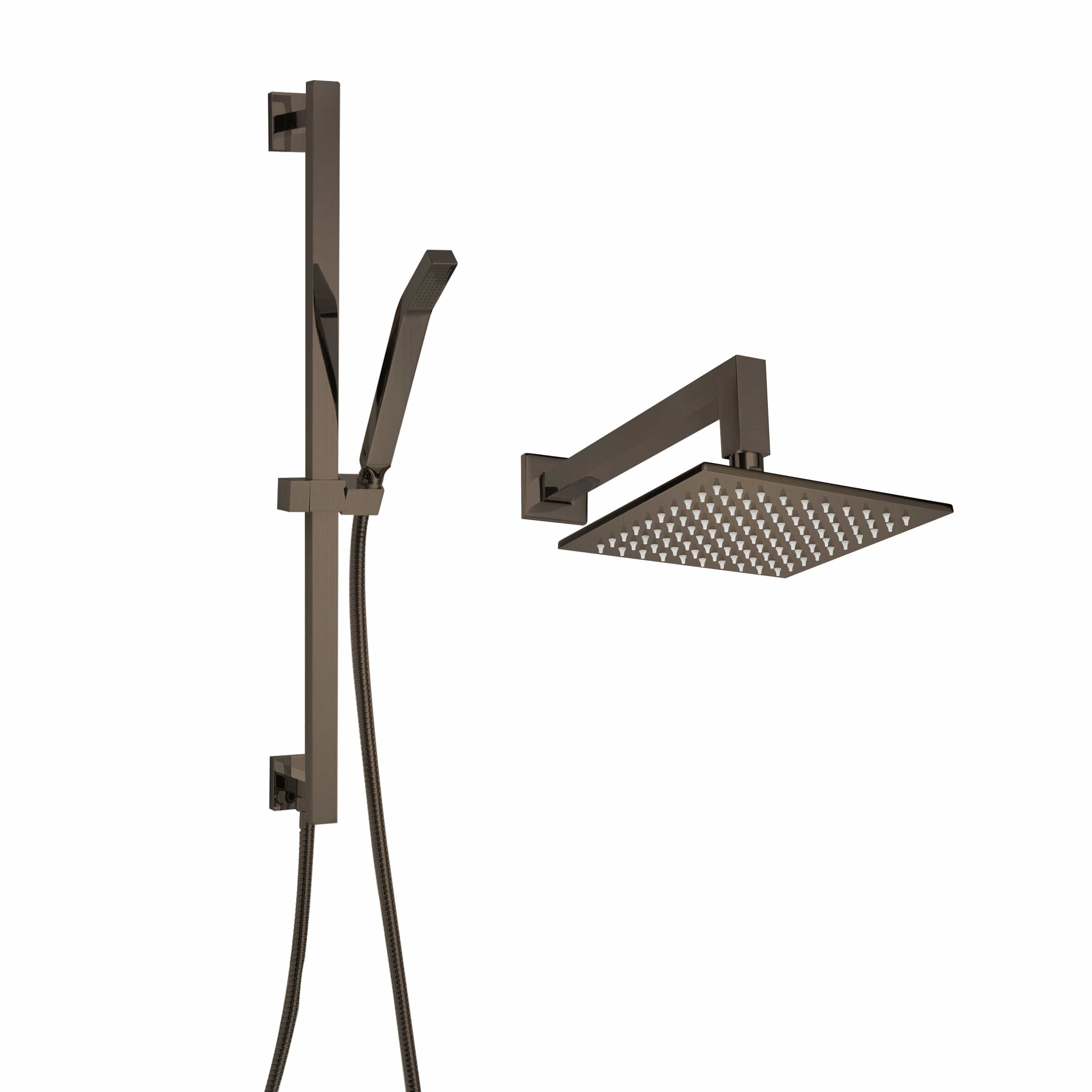 ThermaSol Shower Oil Rubbed Bronze / Square ThermaSol Complete Shower Package Rain Canopy and Handshower