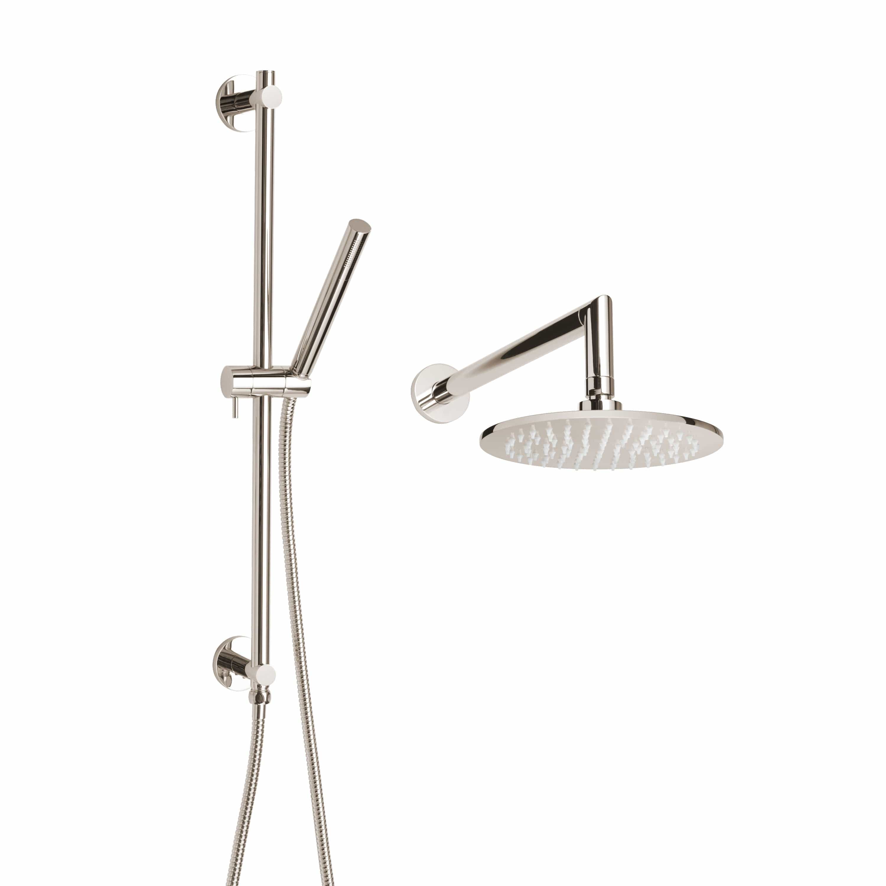 ThermaSol Shower Polished Nickel / Round ThermaSol Complete Shower Package Rain Canopy and Handshower