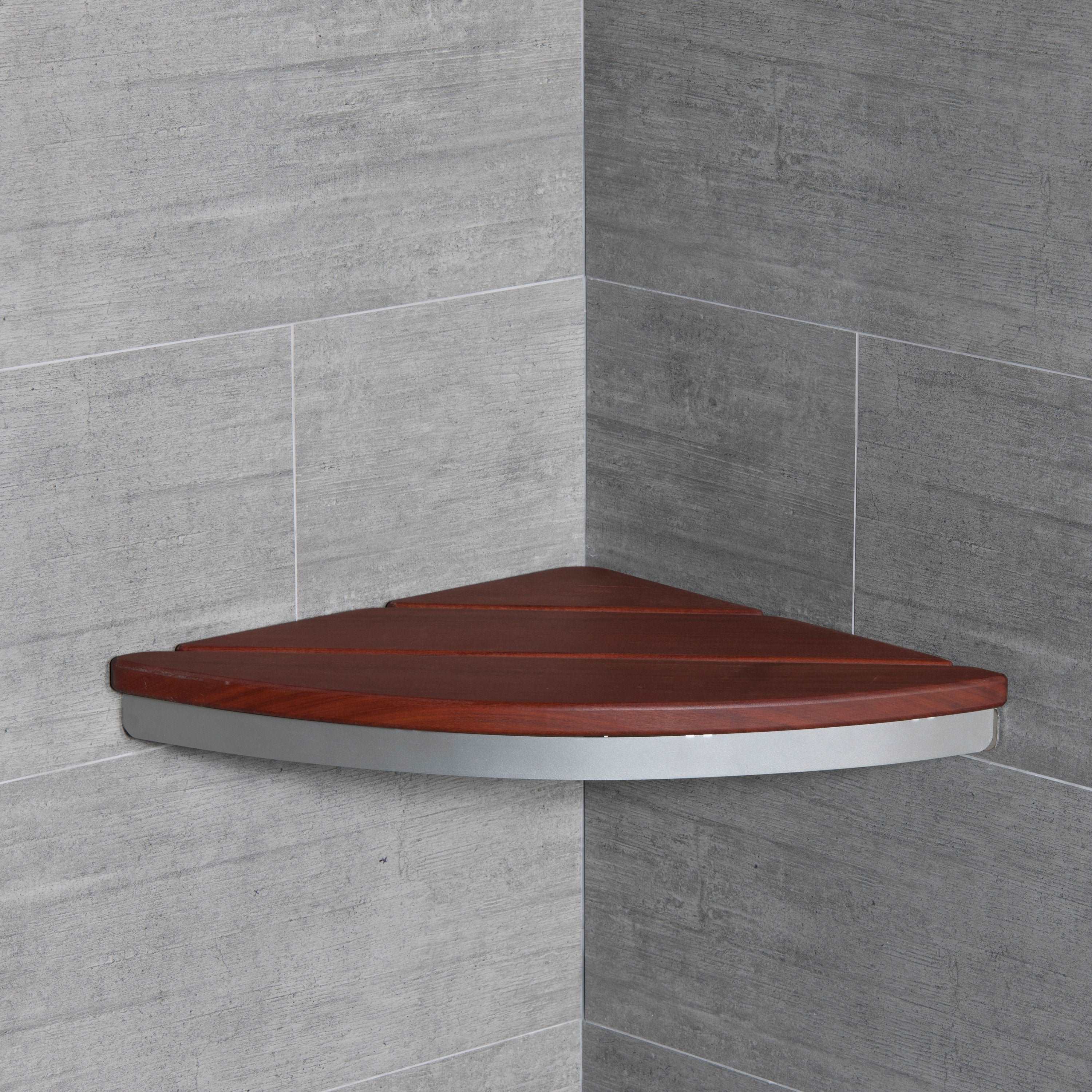 ThermaSol ThermaSol SEAT-C-GR Shower Seat, Corner Install