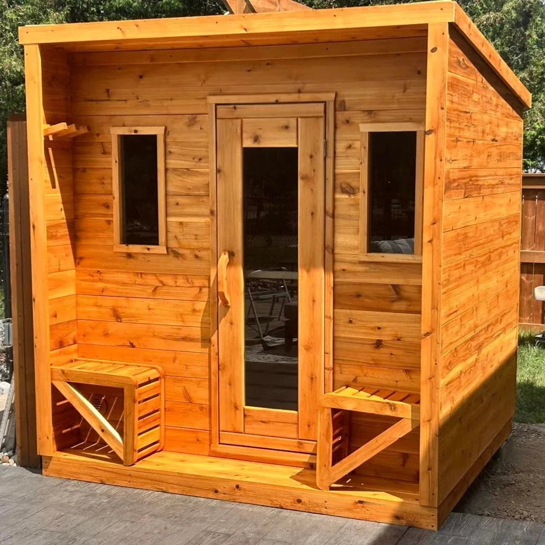 True North Saunas Sauna Red Cedar True North Canadian Made 5 Person Outdoor Traditional Cabin Sauna