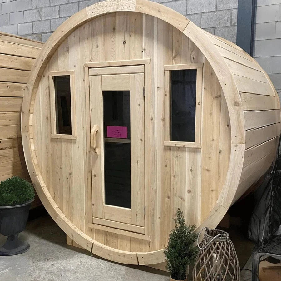 True North Saunas Sauna True North Canadian Made 2-4 Person 6' Long Outdoor Traditional Barrel Sauna