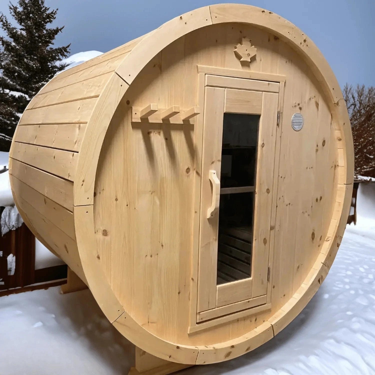 True North Saunas Sauna True North Canadian Made 2-4 Person 6' Long Outdoor Traditional Barrel Sauna