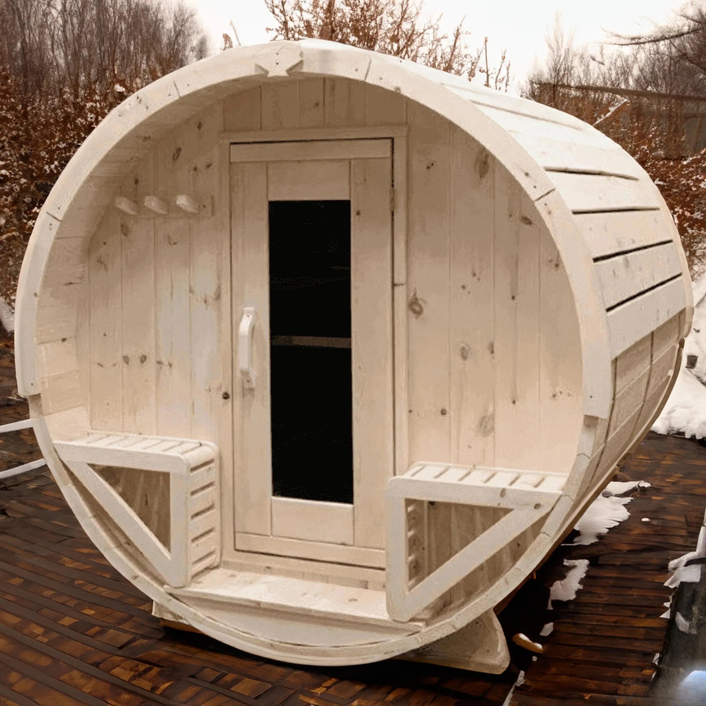 True North Saunas Sauna True North Canadian Made 4-6 Person 8' Long Outdoor Traditional Barrel Sauna