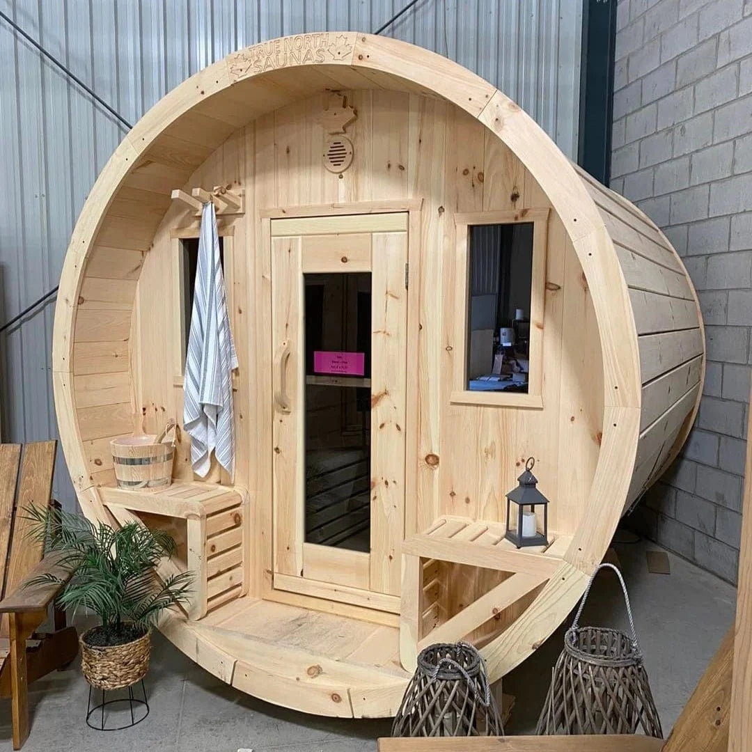 True North Saunas Sauna True North Canadian Made 4-6 Person 8' Long Outdoor Traditional Barrel Sauna