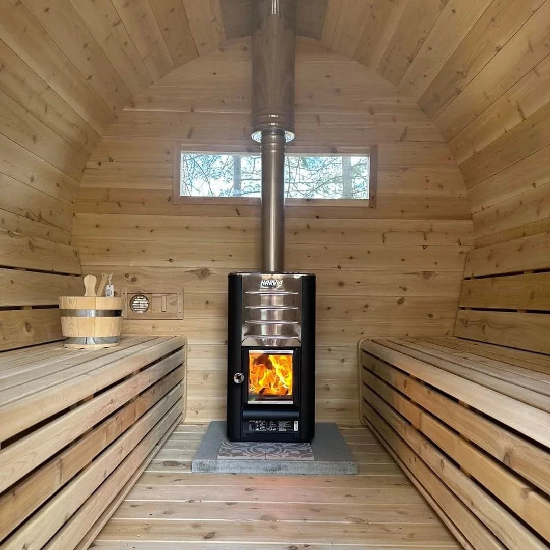 True North Saunas Sauna True North Canadian Made 4-6 Person 8' Long Outdoor Traditional Barrel Sauna
