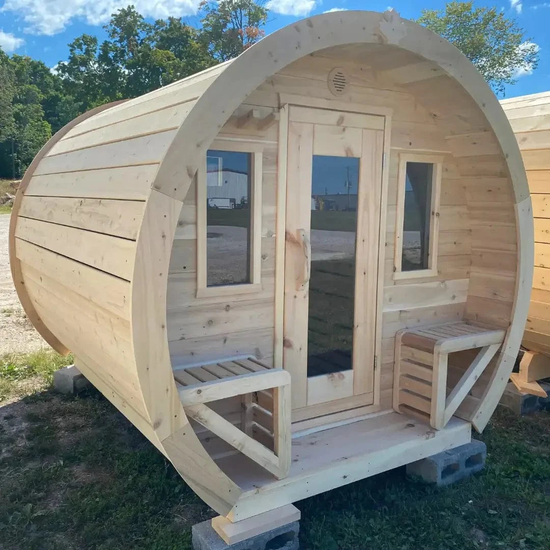 True North Saunas Sauna True North Canadian Made Schooner 2-8 Person Outdoor Traditional Barrel Sauna