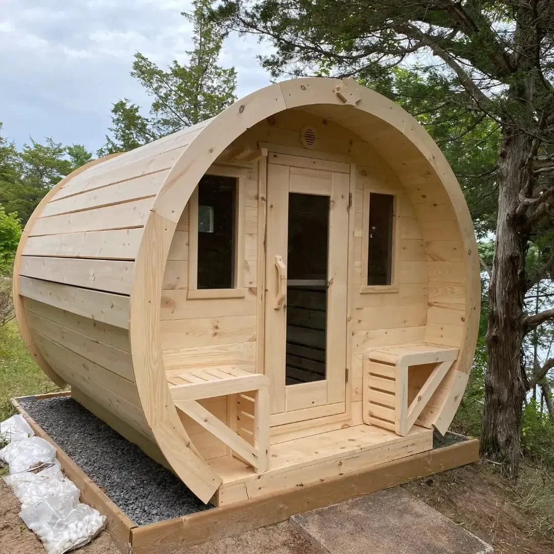 True North Saunas Sauna True North Canadian Made Schooner 2-8 Person Outdoor Traditional Barrel Sauna