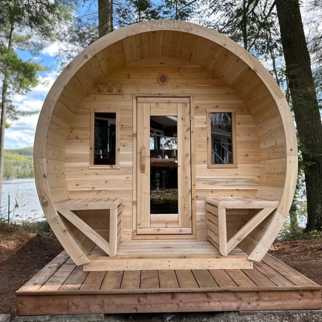 True North Saunas Sauna True North Canadian Made Schooner 2-8 Person Outdoor Traditional Barrel Sauna