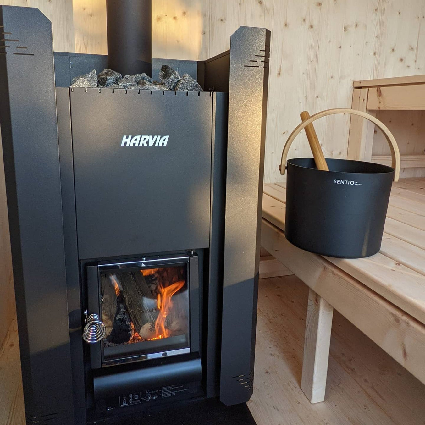 Harvia Linear 22 Greenflame Wood-Burning Sauna Stove