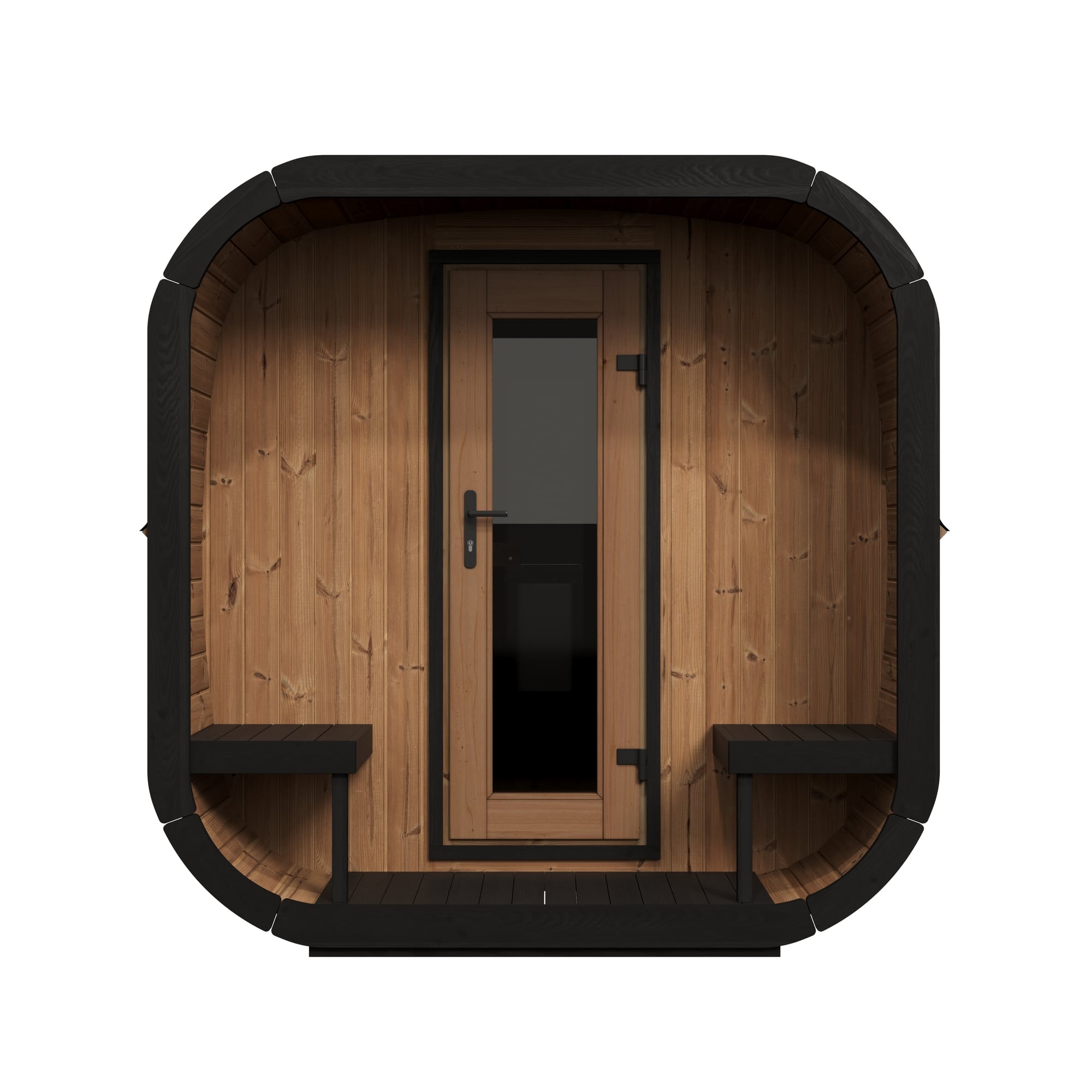 SaunaLife Model CL12GCP 8 Person Cube Series Luxury Outdoor Sauna Kit with Changeroom
