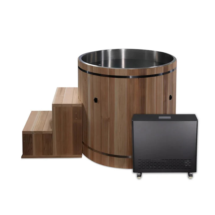 Dynamic Cold Therapy Stainless Steel Plunge Tub with Pacific Cedar