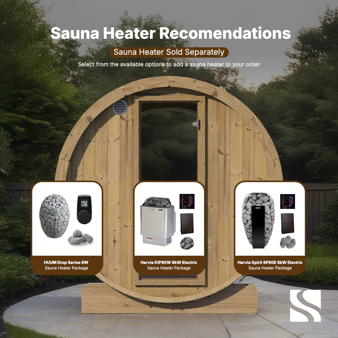 SaunaLife Model E8W 6 Person Sauna Barrel-Window