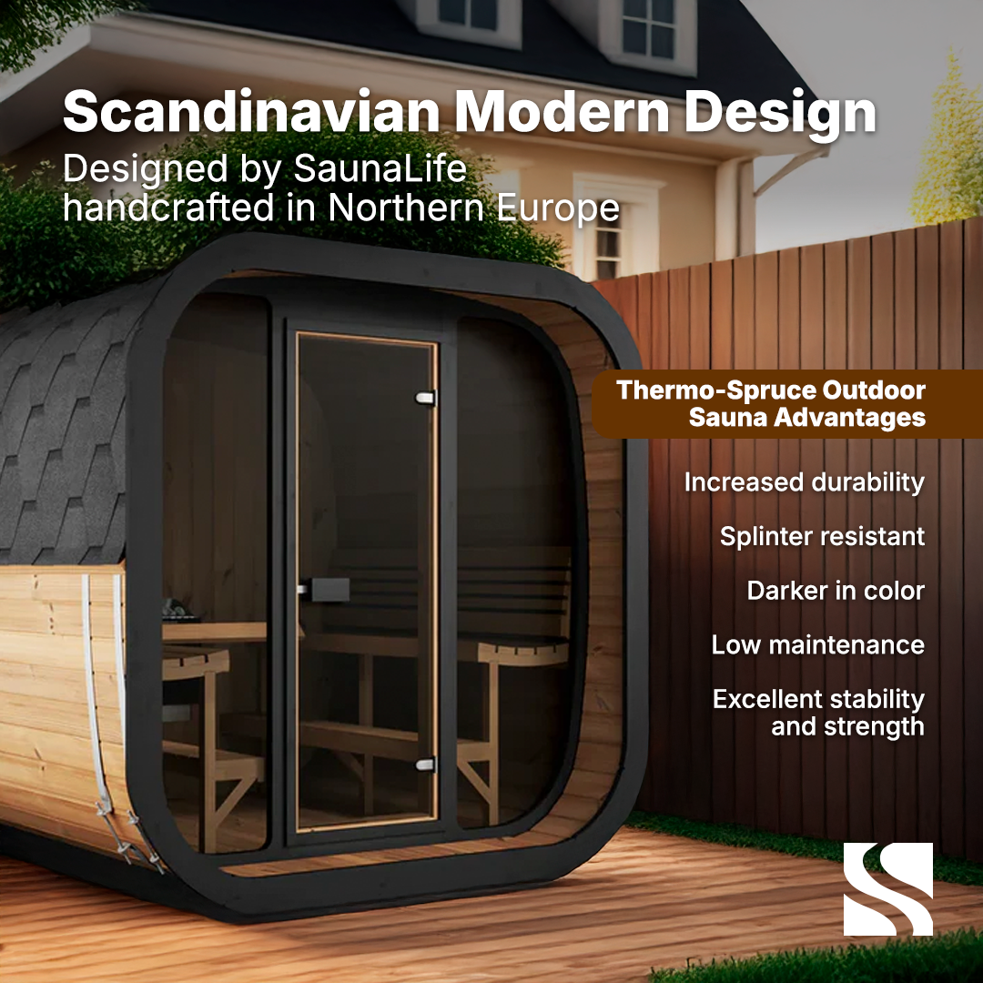 SaunaLife Model CL7G 6 Person Cube Series Outdoor Sauna Kit