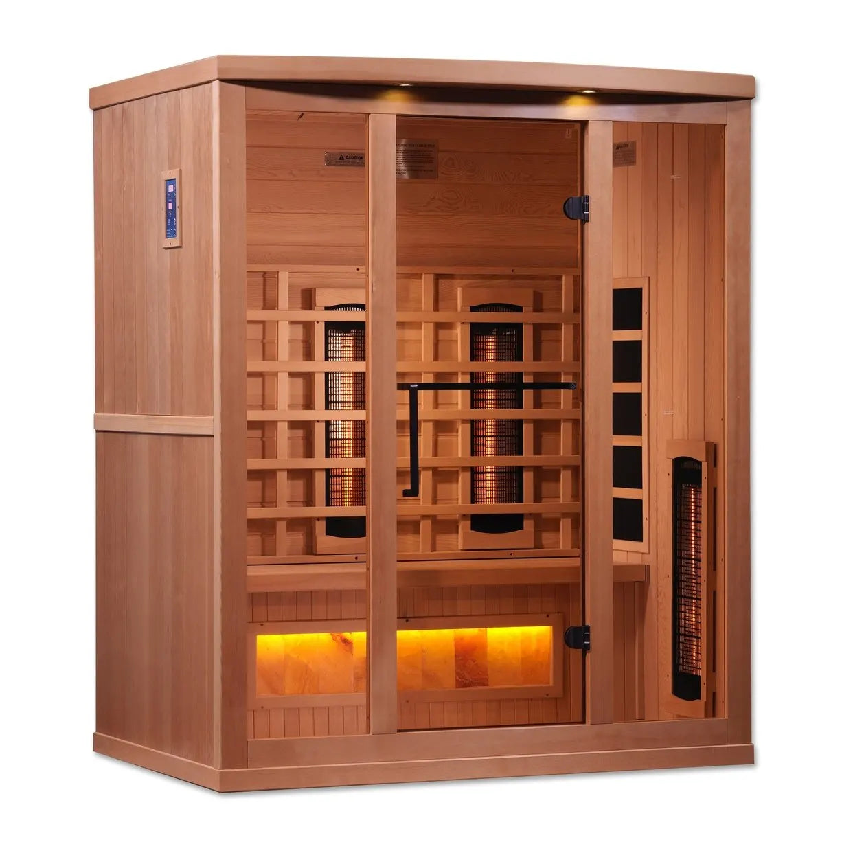 Golden Designs 3-Person Full Spectrum PureTech™ Near Zero EMF FAR Infrared Sauna w/ Himalayan Salt