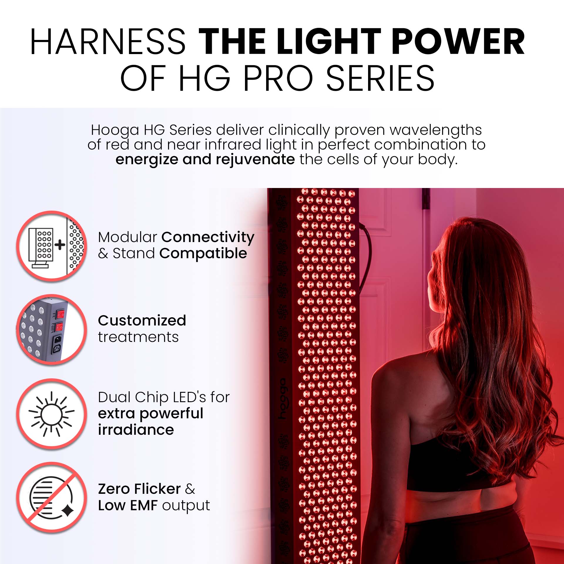 Hooga ULTRA5400 71.4" x 23.8" Full Body Red Light Therapy Panel