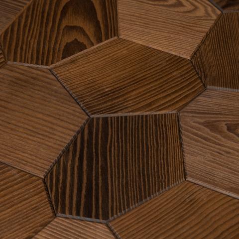 EmotionWood Hexagon Thermo-Ash Brushed Decorative Sauna Wall Panel