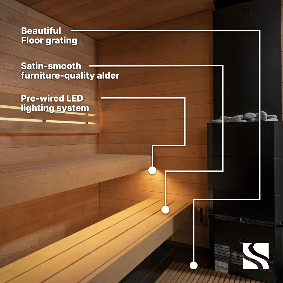 SaunaLife Model G6 5 Person Garden Series Pre-Assembled Outdoor Home Sauna