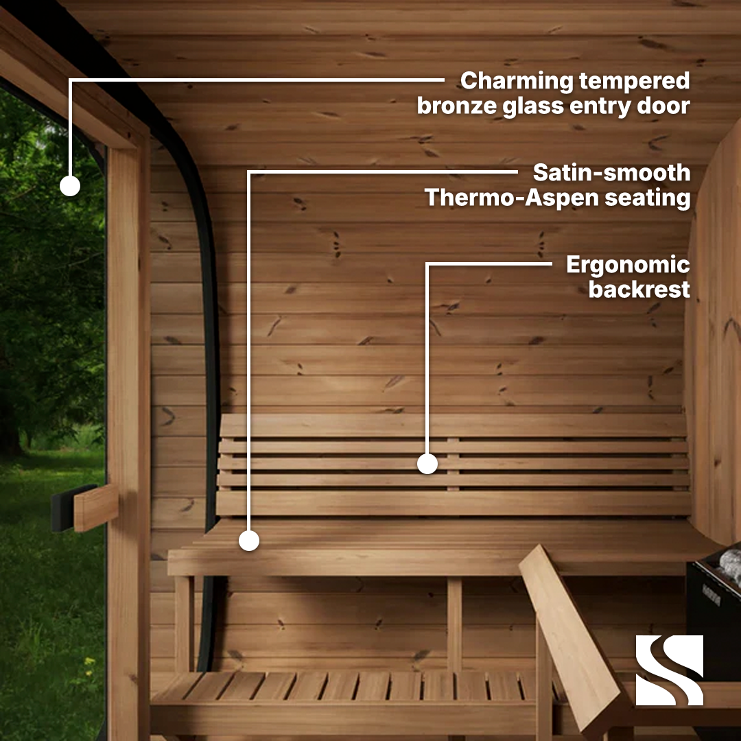 SaunaLife Model CL7G 6 Person Cube Series Outdoor Sauna Kit