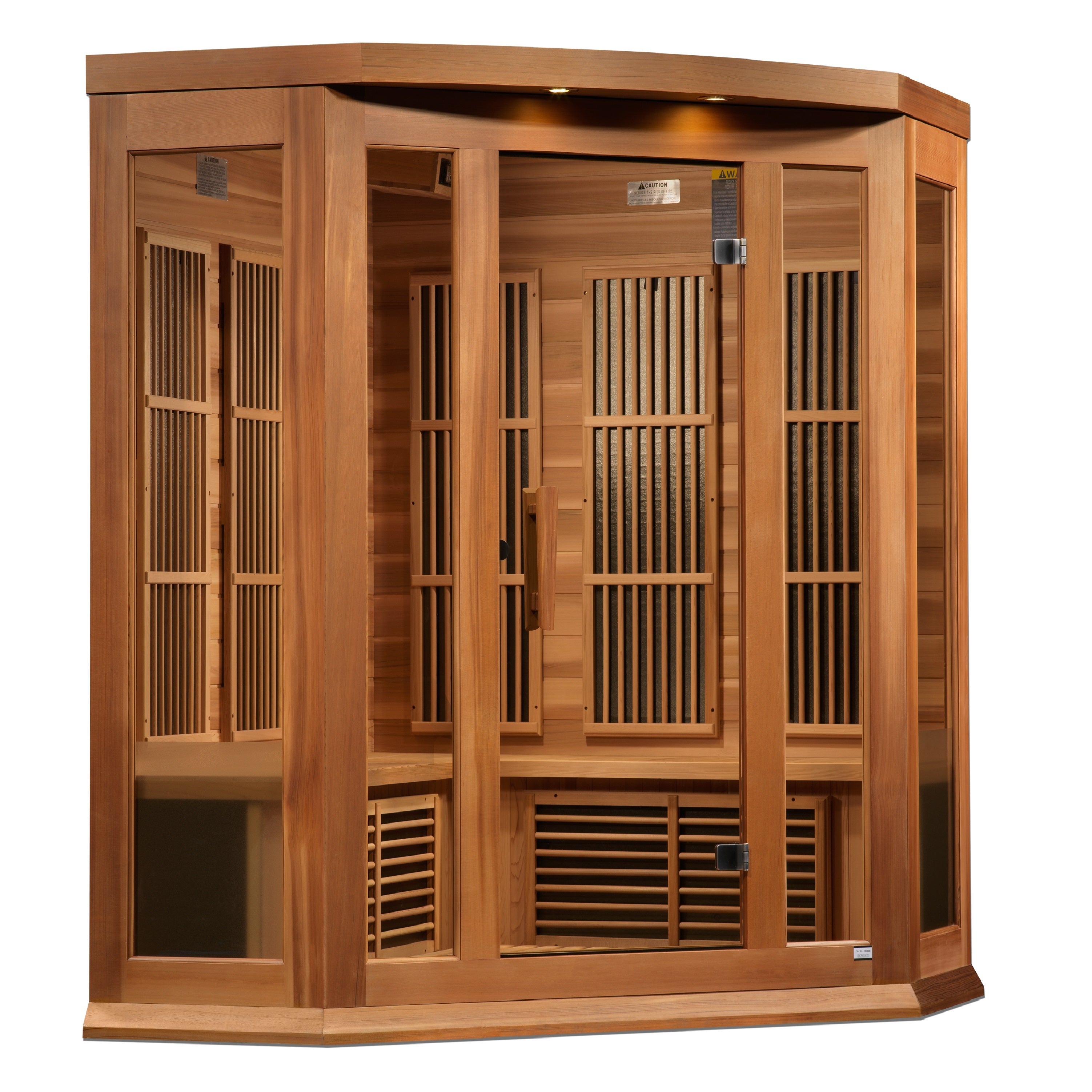 Maxxus 3-Person Corner Near Zero EMF FAR Infrared Sauna Canadian Red Cedar MX-K356-01-ZF CED