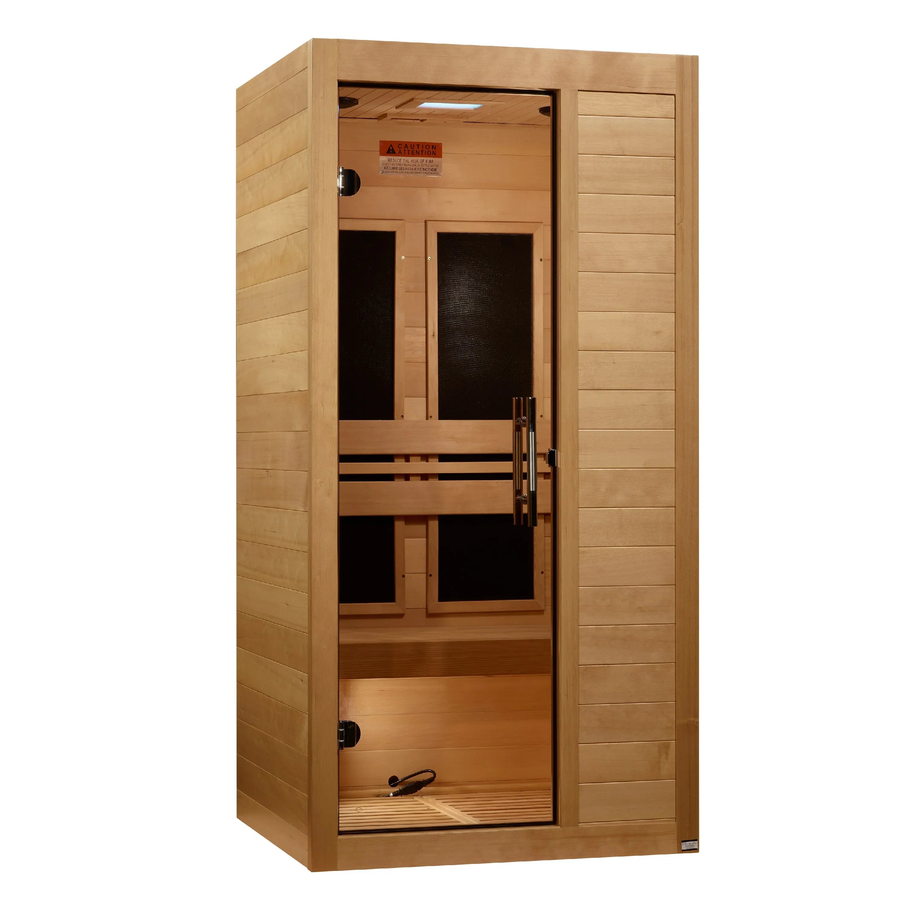 Maxxus 1-Person S-Line Low EMF FAR Infrared Sauna - Canadian Hemlock MX-S106-01