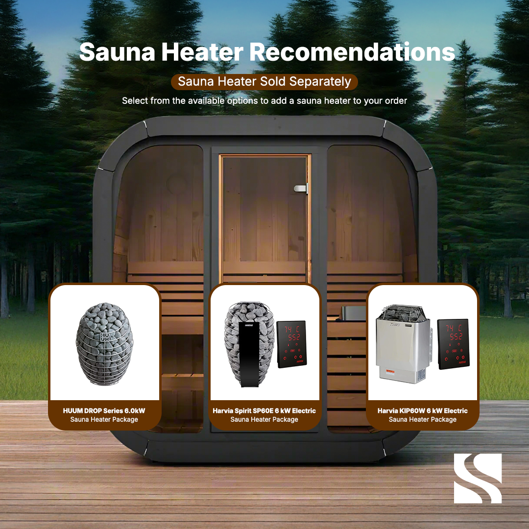 SaunaLife Model CL4G 3 Person Cube Series Outdoor Sauna Kit