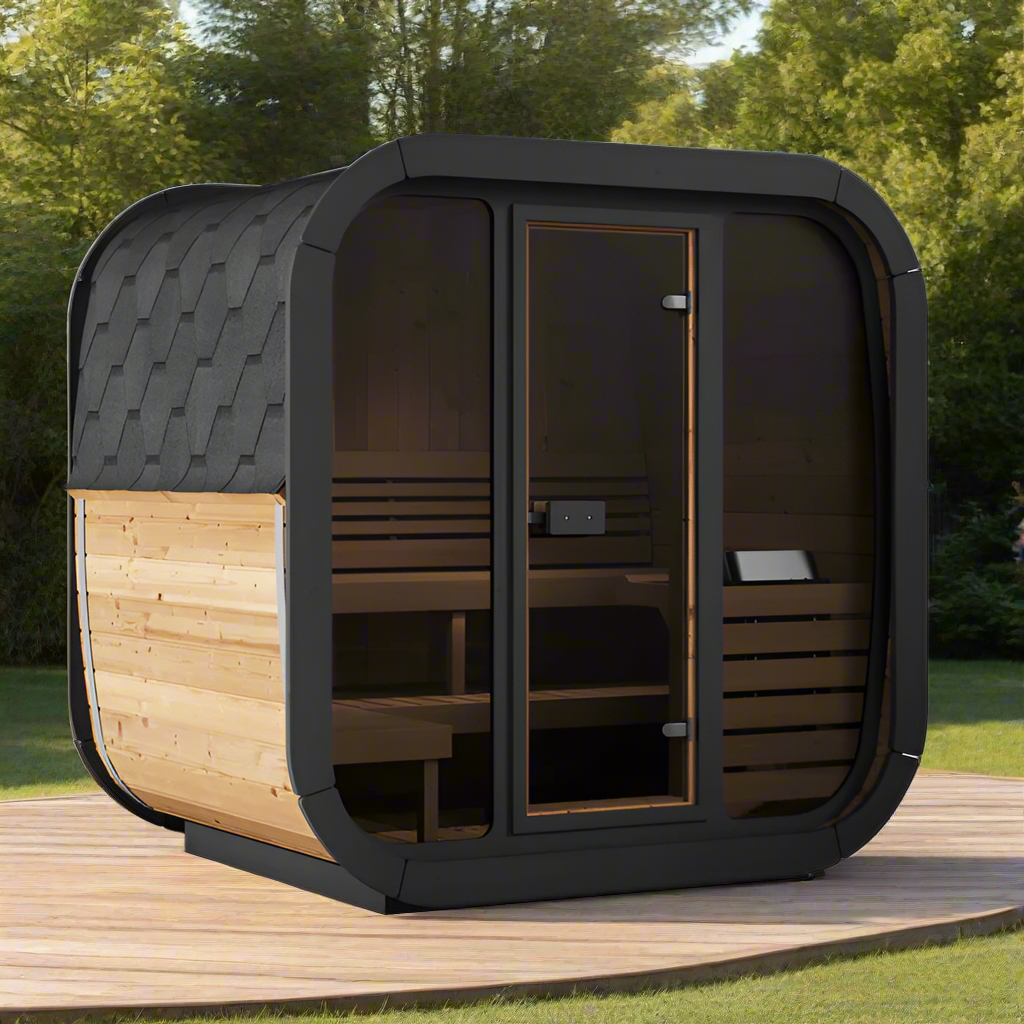 SaunaLife Model CL5G 4 Person Cube Series Outdoor Sauna Kit