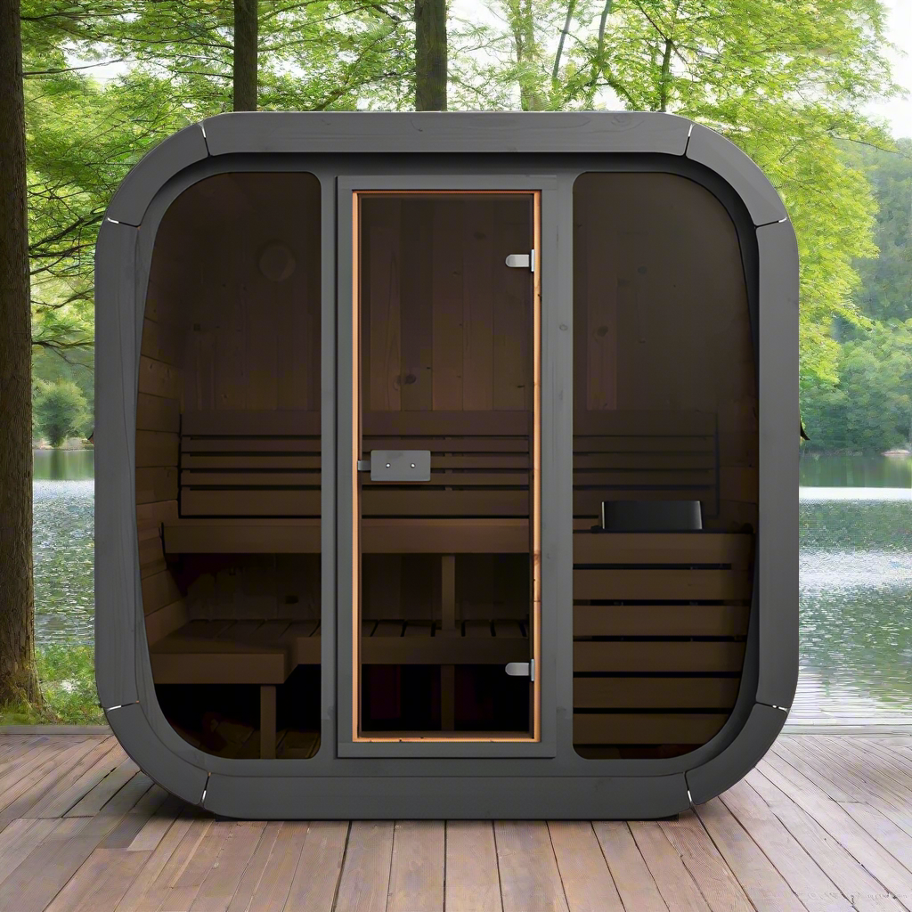 SaunaLife Model CL5G 4 Person Cube Series Outdoor Sauna Kit