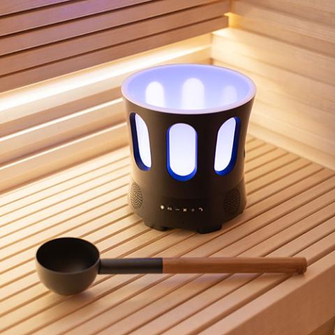 SaunaLife SaunaZone Bluetooth Speaker, Sauna Bucket, with Lights SAUNAZONE