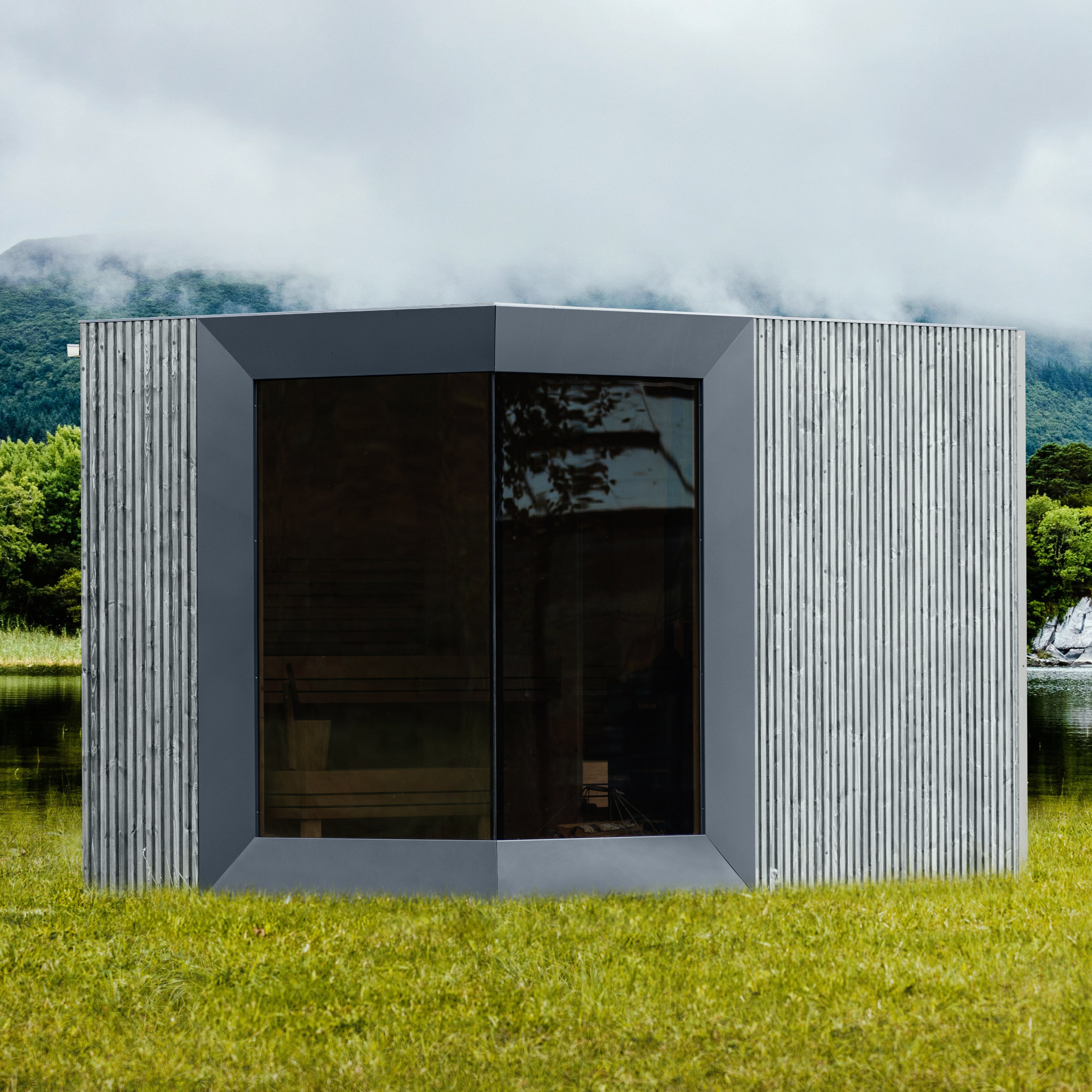 Genevas Zermatt Pre-Assembled Outdoor Sauna Cabin with Changeroom