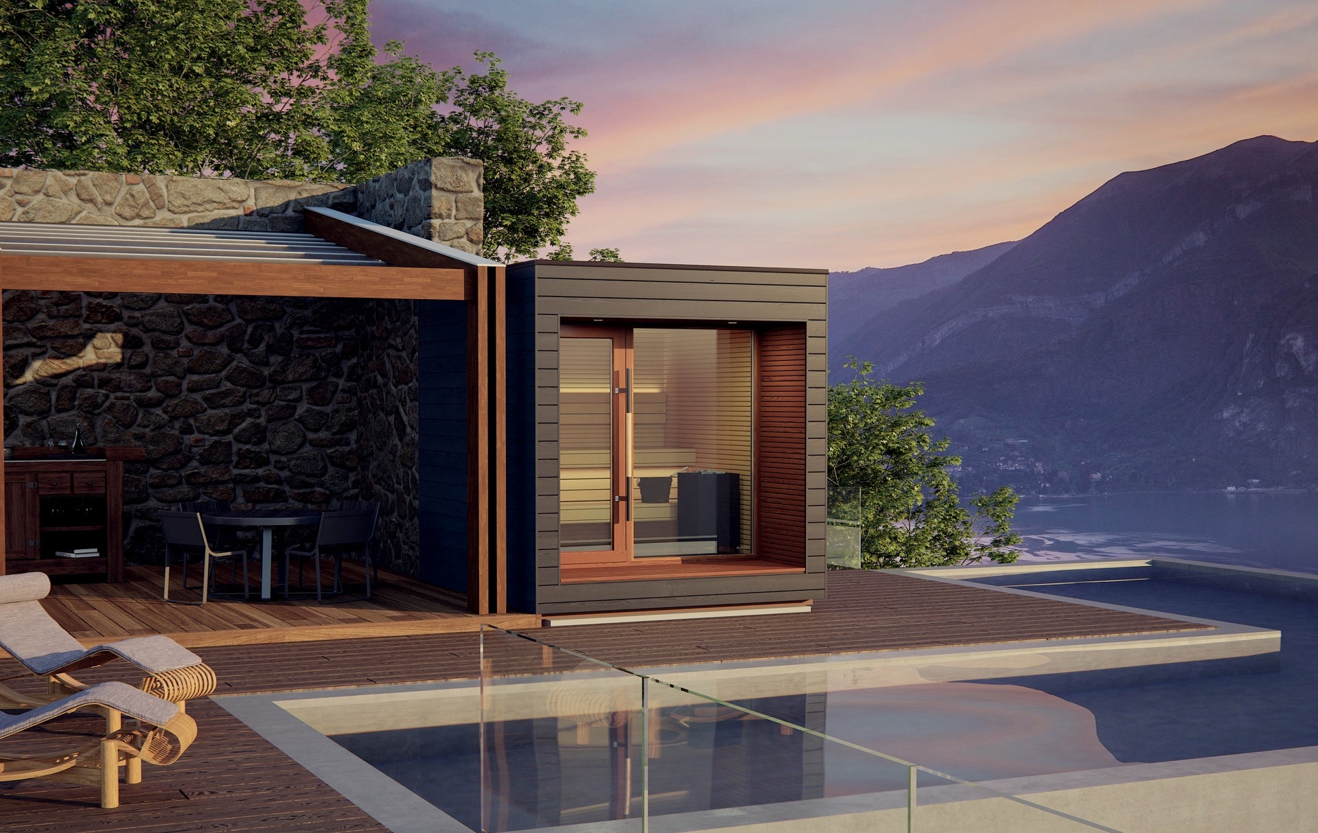 Auroom Sauna Auroom Natura Modern Outdoor Sauna with Changing Room